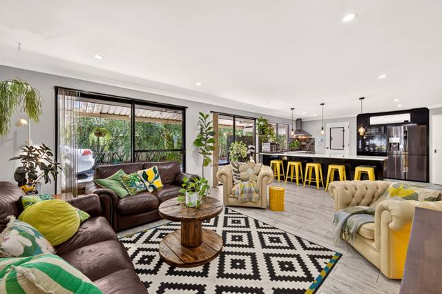 Family room open to the kitchen